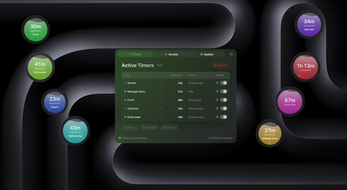 Liquid Timer — floating timers for your Mac